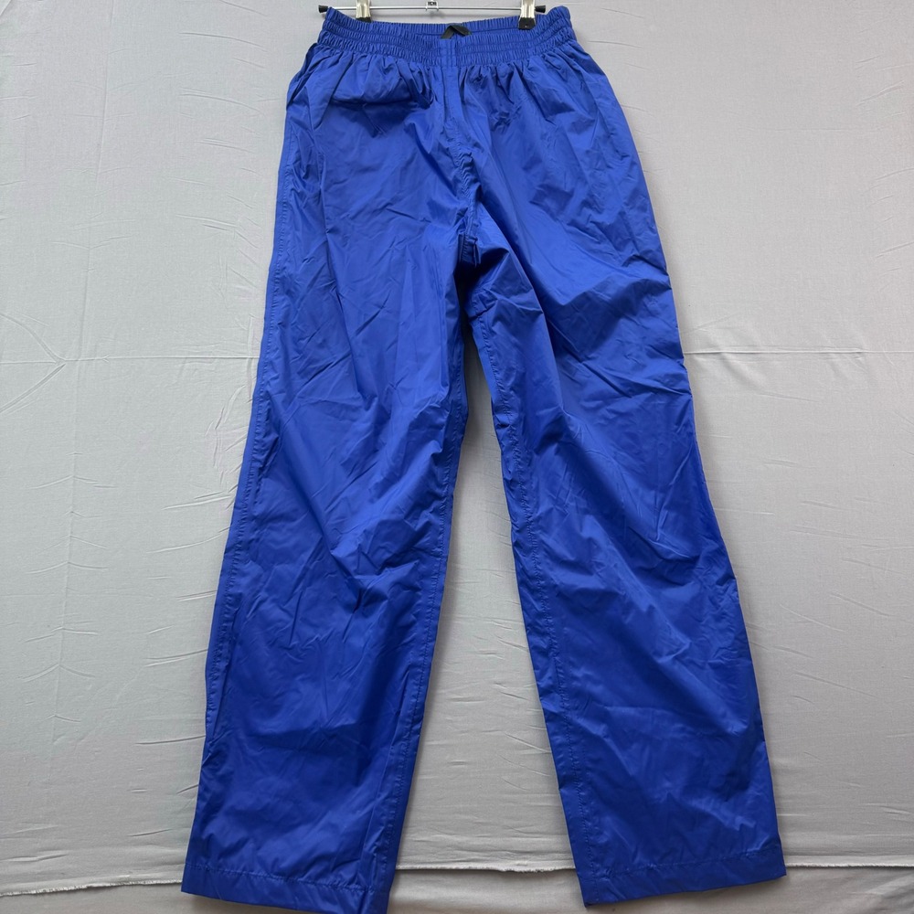 Gander Mountain Men Small Blue Nylon Rain Pants Outdoor Hiking Trousers Snap Hem